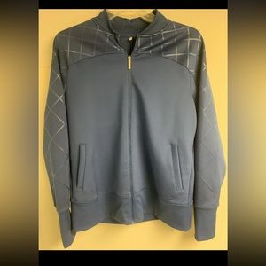 BRAND NEW NIKE GOLF DRI FIT JACKET BLUE SIZE L FULL ZIP WOMENS POCKETS